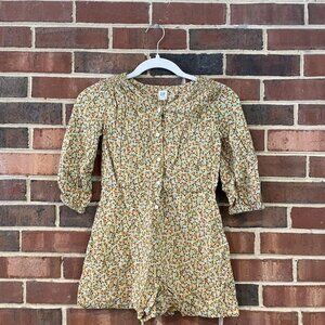 Gap Yellow Floral Long Sleeve Romper